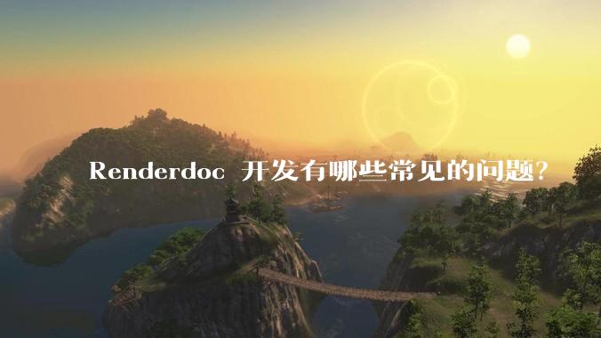 Renderdoc 开发有哪些常见的问题？